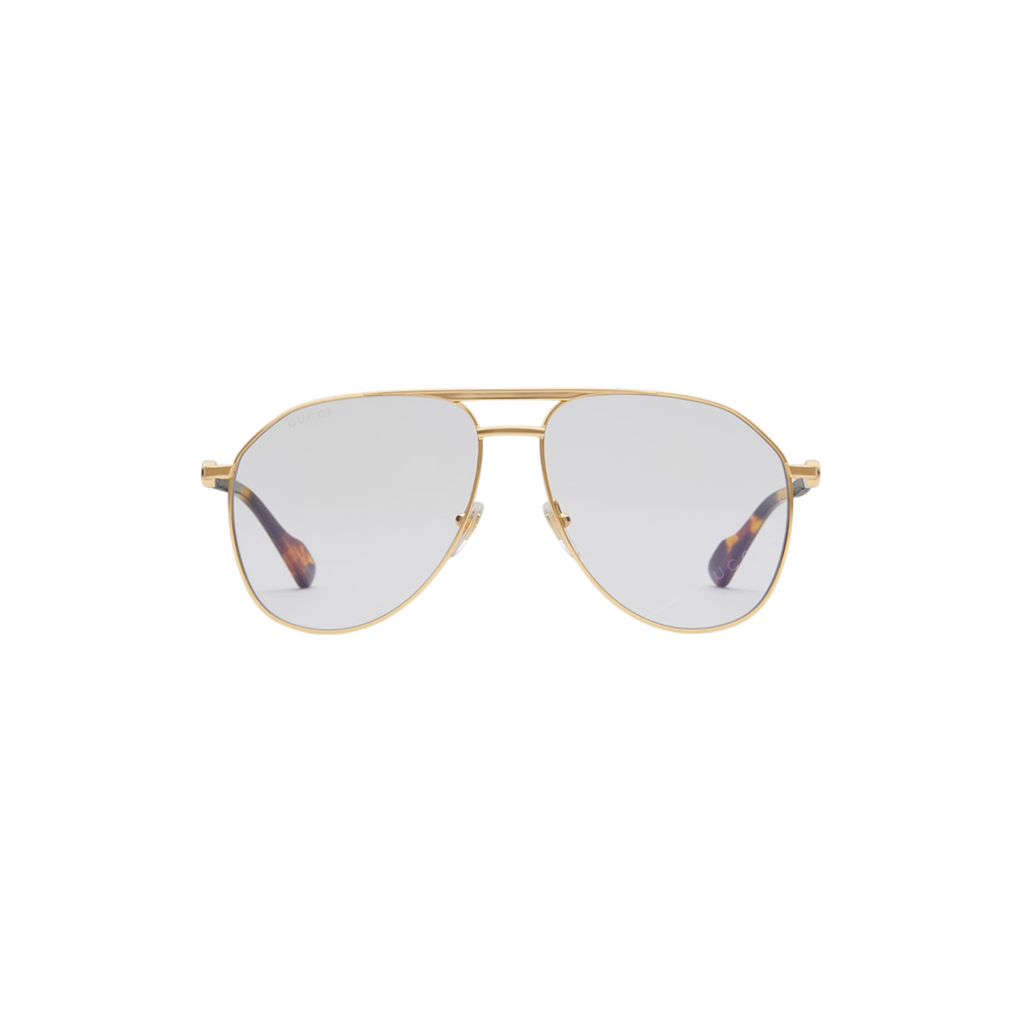 구찌 에비에이터 프레임 선글라스 옐로우 골드 톤 메탈 그라디언트 그린(Gucci Aviator Frame Sunglasses Yellow Gold Tone Metal Gradient Green) - 1