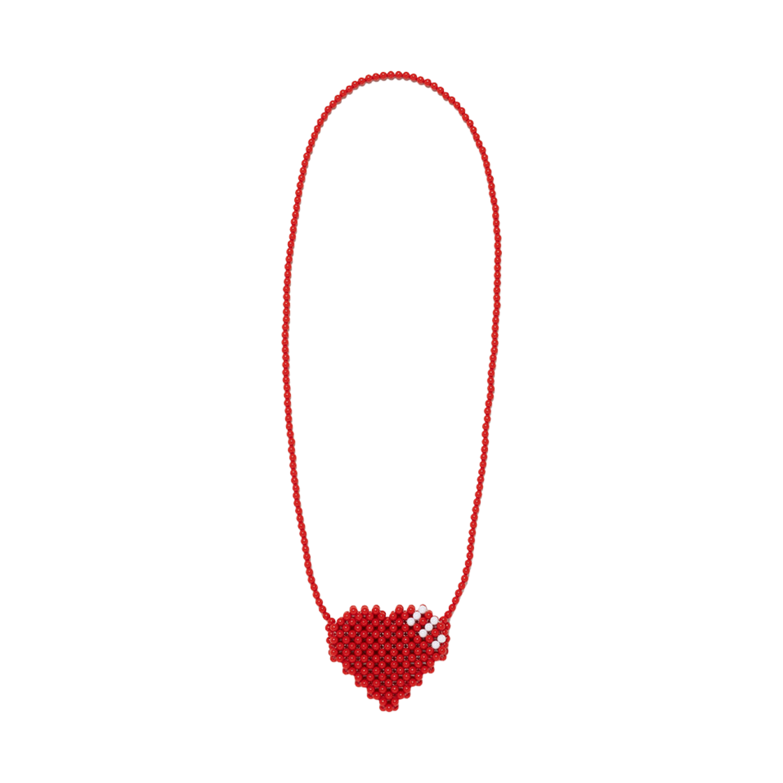 HM29GD174 Human Made Heart Beaded Bag Red