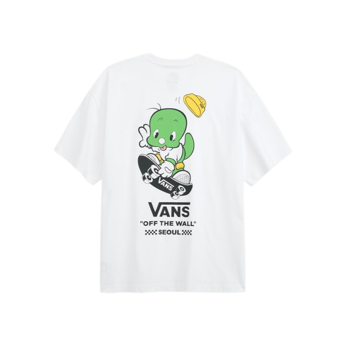 반스 x 둘리 서울 시티 둘리 숏슬리브 티셔츠 화이트 - 서울 한정(Vans x Dooly Seoul City Dooly Short Sleeve T-Shirt White - Seoul Exclusive)