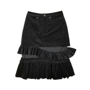 Still Lethardy Frill Midi Skirt Black