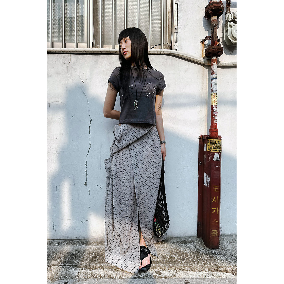 스틸레써디 도트 펌킨 드레스 그레이(Still Lethardy Dot Pumpkin Dress Grey) - 4