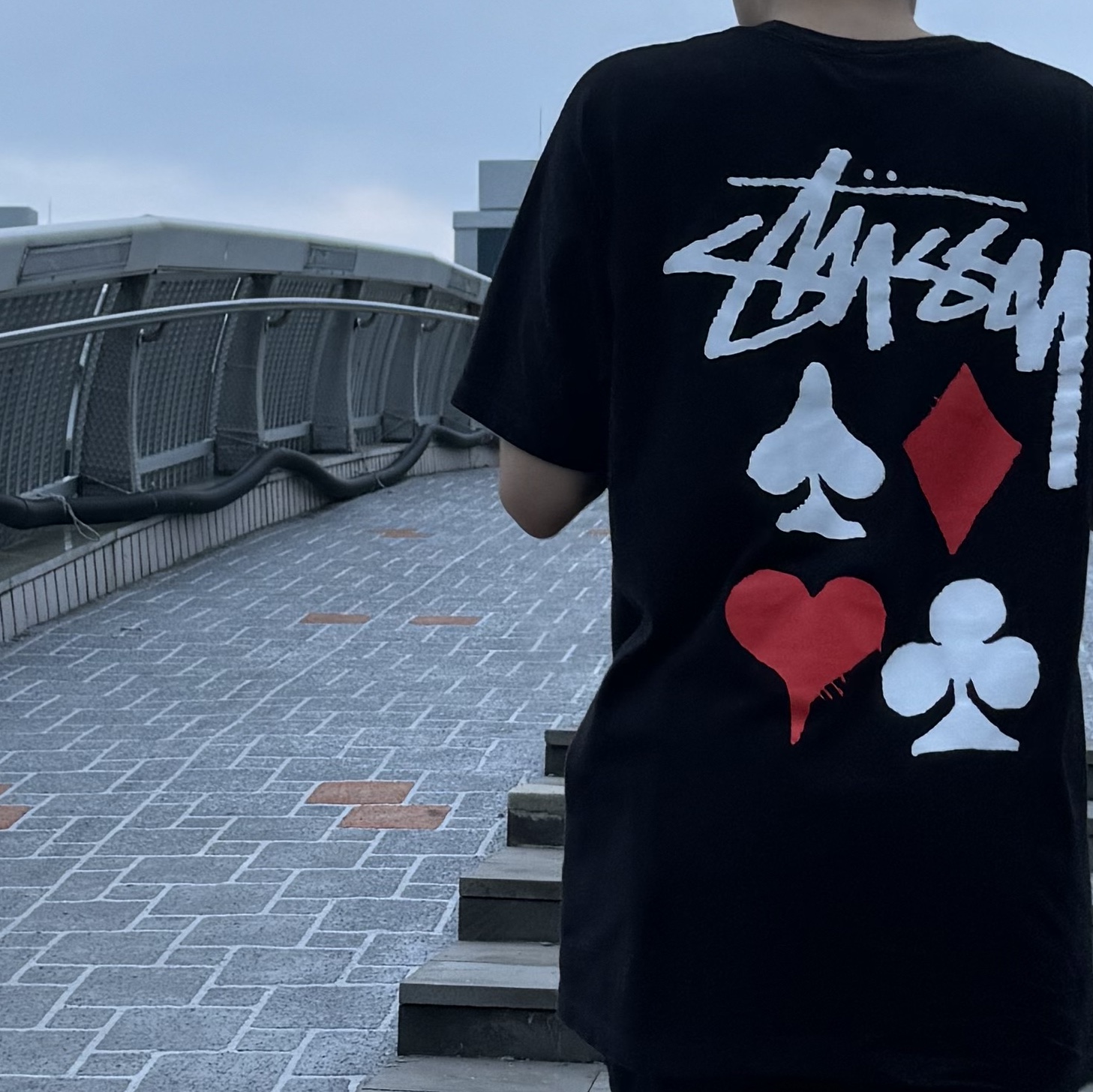 Stussy Full Deck 2 T-Shirt Black 착용 스타일