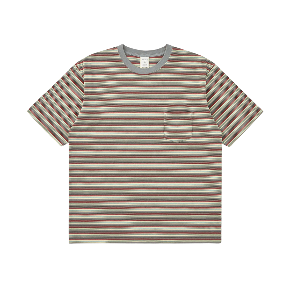 카키스 보더 숏슬리브 티셔츠 그레이(Khakis Border S/S T-Shirt Grey)