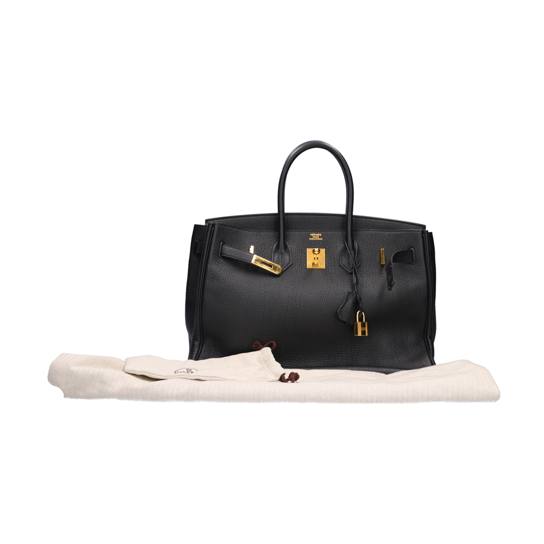 ITHRVV8ULOD4 HERMES Birkin 35 Bag Togo Noir Gold Hardware Q Stamp - #6