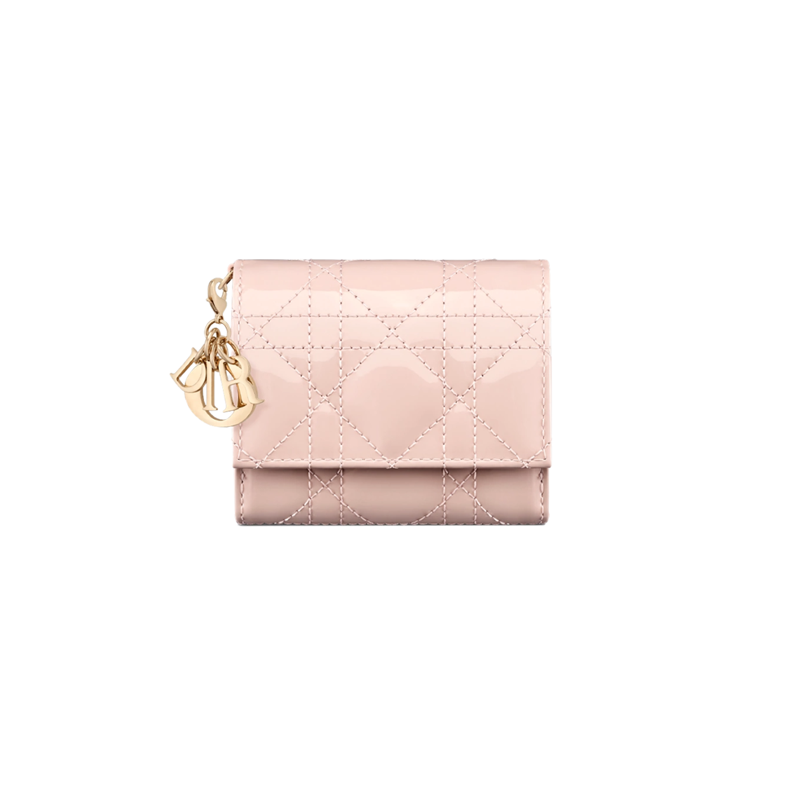 디올 레이디 로터스 월렛 페이턴트 까나쥬 카프스킨 파우더 핑크(Dior Lady Lotus Wallet Patent Cannage Calfskin Powder Pink)