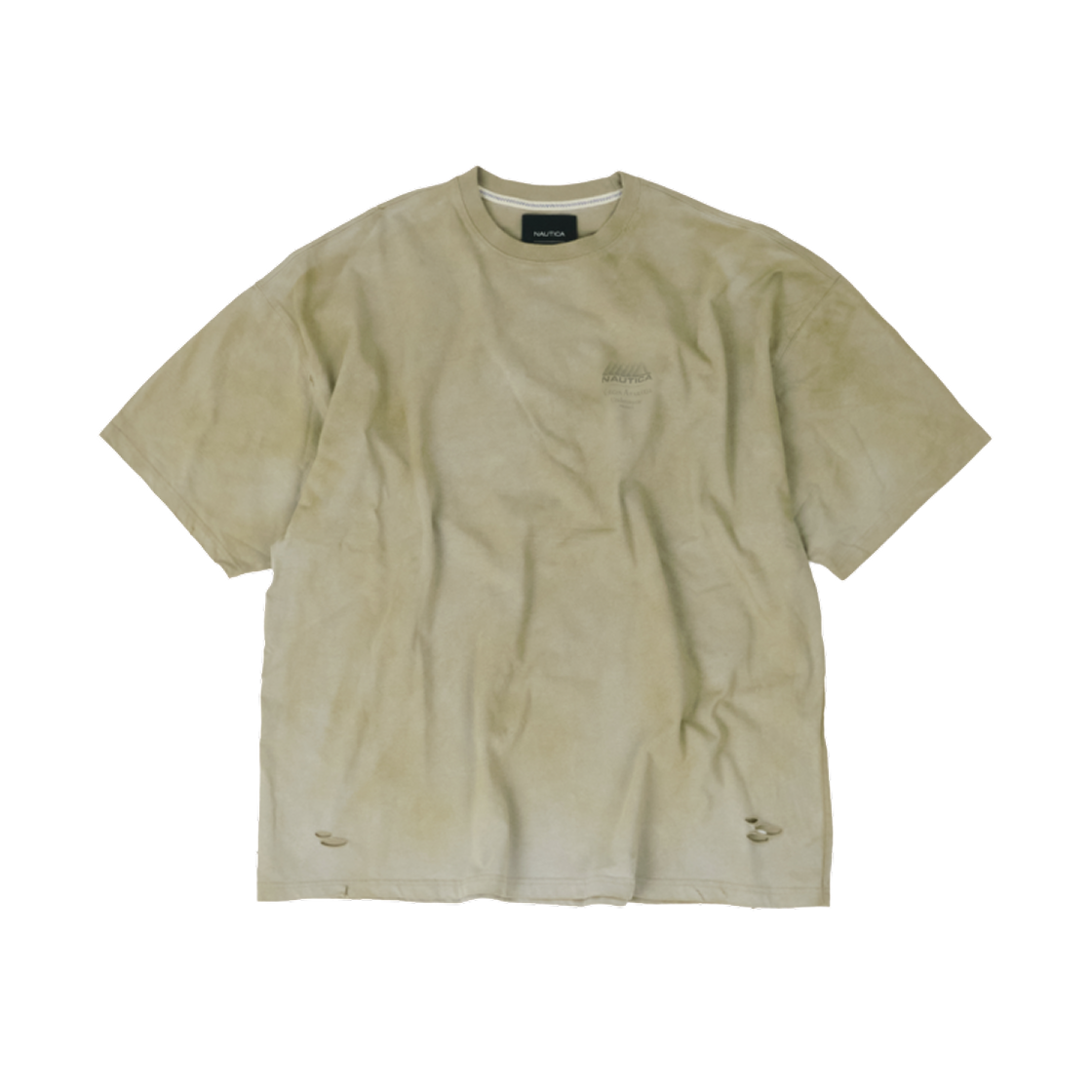 언더마이카 x 노티카 레터링 스탬프 티셔츠 베이지 - 25SS