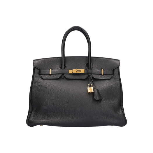 ITHRVV8ULOD4 HERMES Birkin 35 Bag Togo Noir Gold Hardware Q Stamp