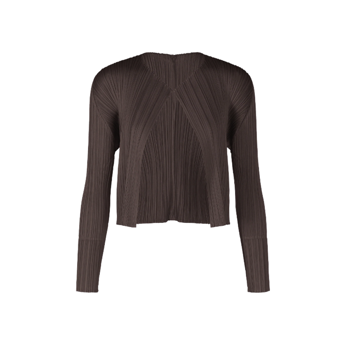 (W) 플리츠 플리즈 이세이 미야케 MC 줄라이 가디건 다크 브라운((W) Pleats Please Issey Miyake MC July Cardigan Dark Brown) - 1