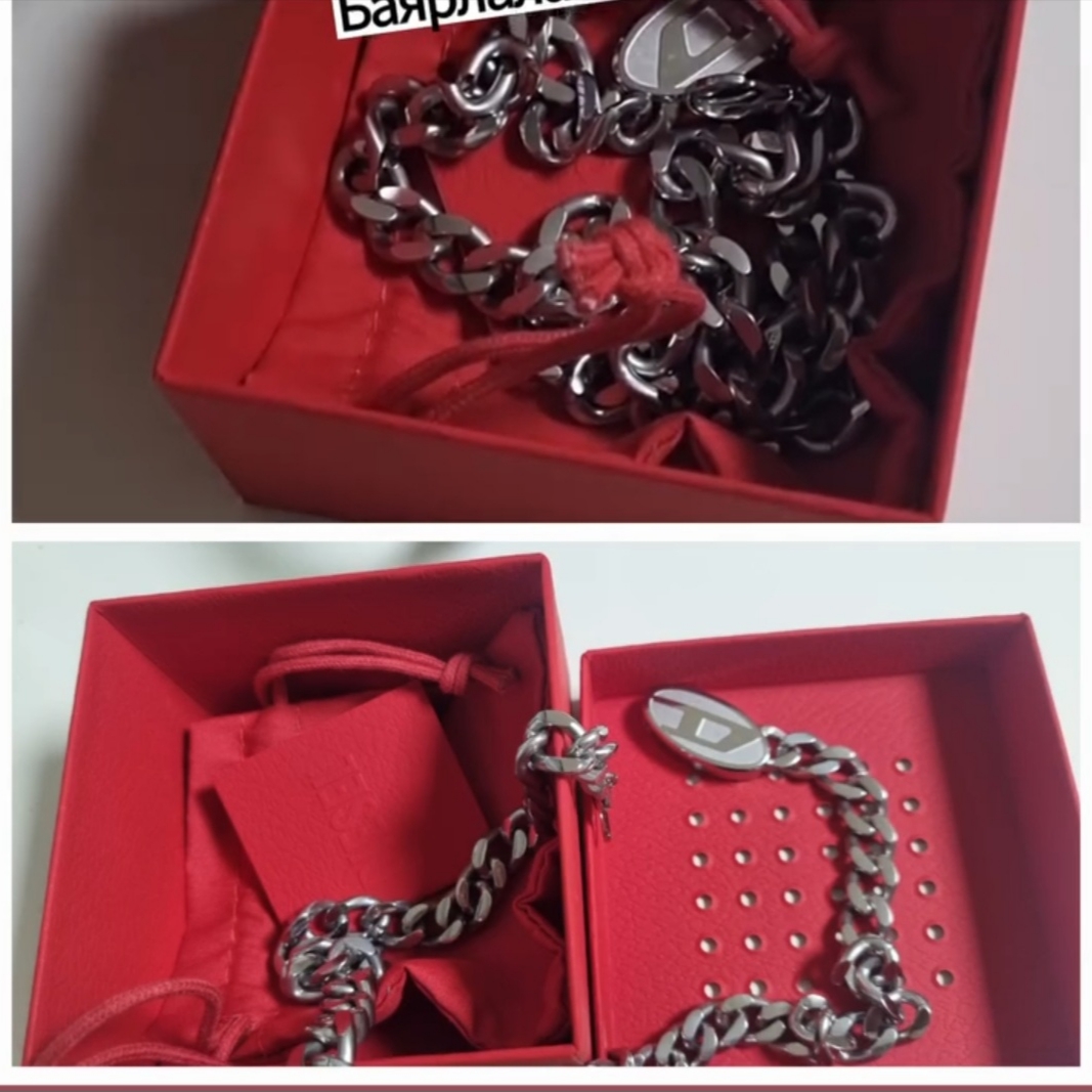 Diesel Dx1509 Stainless Steel Chain Necklace Silver 착용 스타일