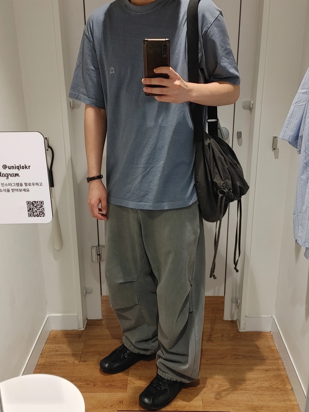 Polyteru Human Index Human Regular 1/2 T-Shirt Dyed Blue, Casio LTP-V007L-7B1 착용 스타일 - 2