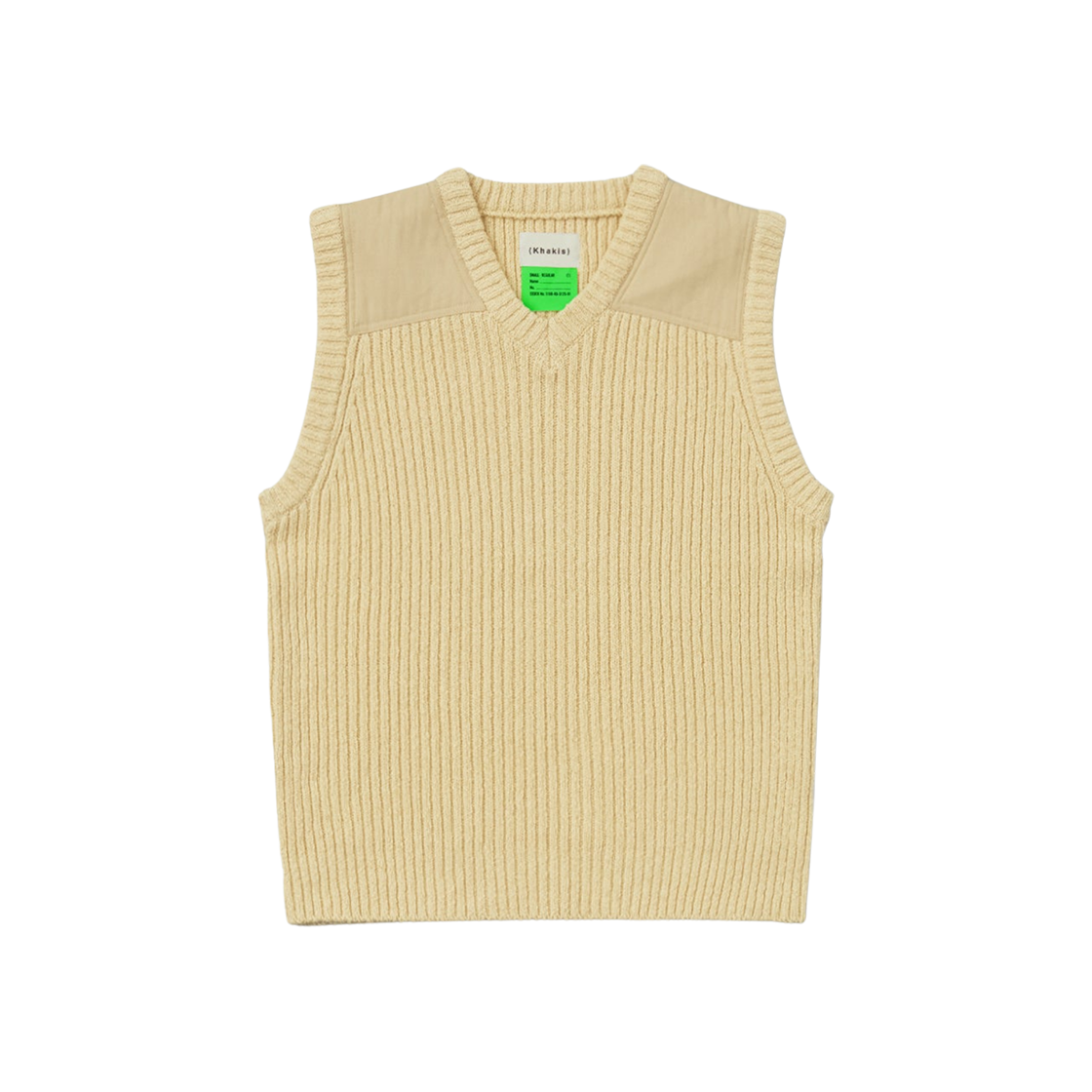 - Khakis Patched Knit Vest Pale Yellow