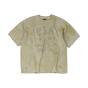 Undermycar x Nautica Lettering Stamp T-Shirts Beige - 25SS