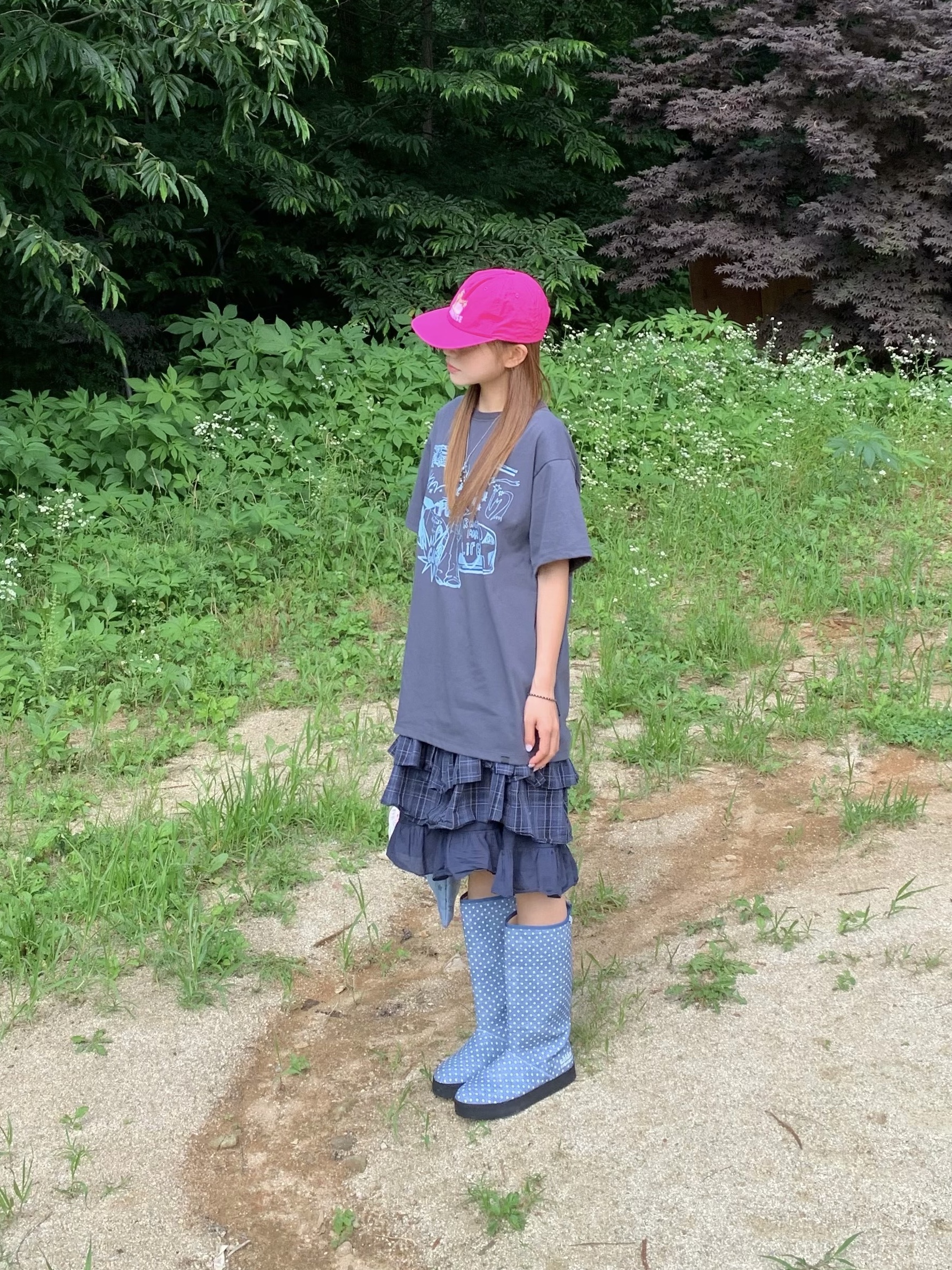 [KREAM 단독] Safarispot Basic Safari Dots Rain Boot Indigo 착용 스타일
