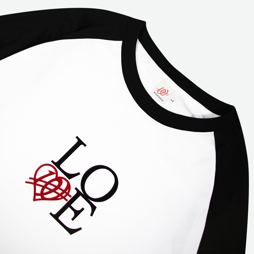 위얼드월드_러브 래글런 롱슬리브 화이트(Weird World Love Raglan Long Sleeve White) - 2