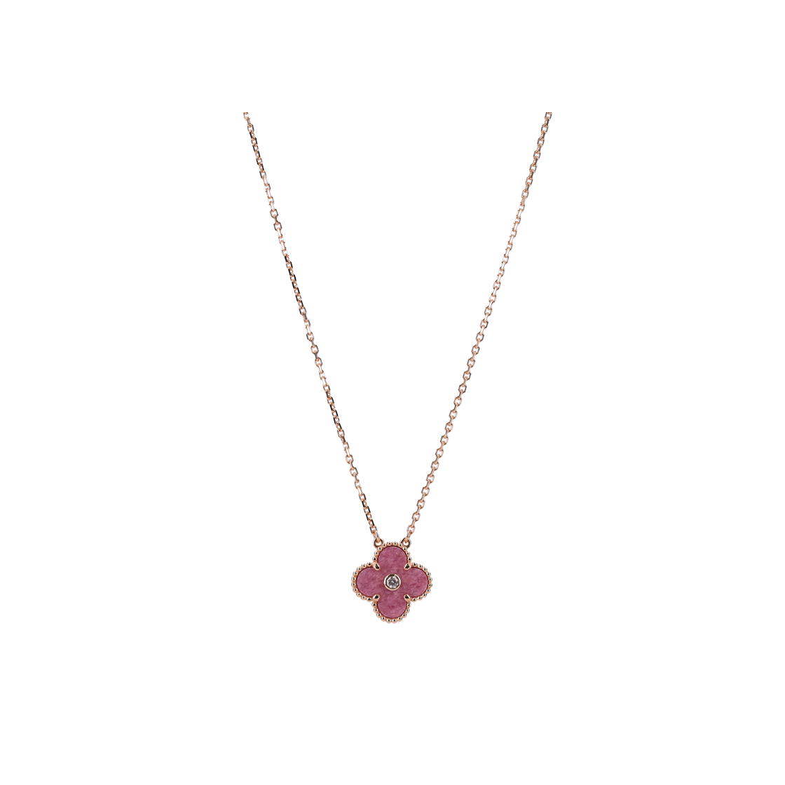 ITRAB427M3LB VAN CLEEF & ARPELS Vintage Alhambra Holiday Pendant 18K Gold Diamond Rhodonite - 대표 이미지 #1