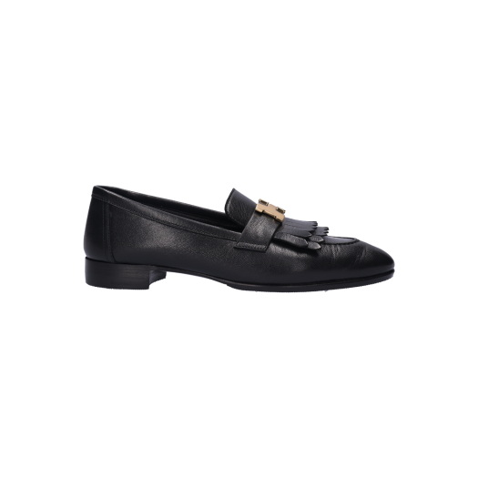 ITDK85F6QMI3 HERMES Moccasin Royal Loafer Goatskin Noir Gold Hardware Size 36.5