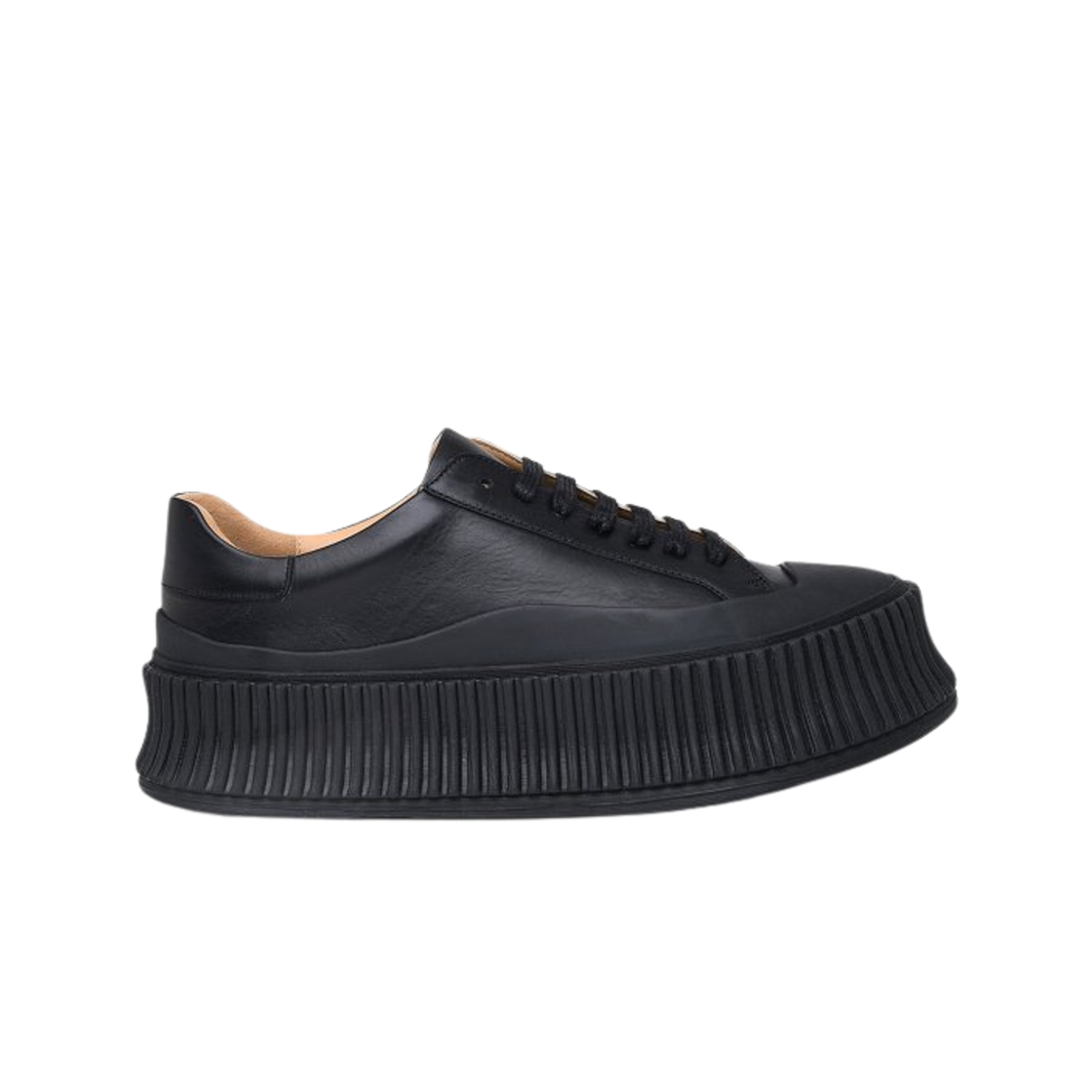 (W) 질 샌더 레더 스니커즈 블랙((W) Jil Sander Leather Sneakers Black)