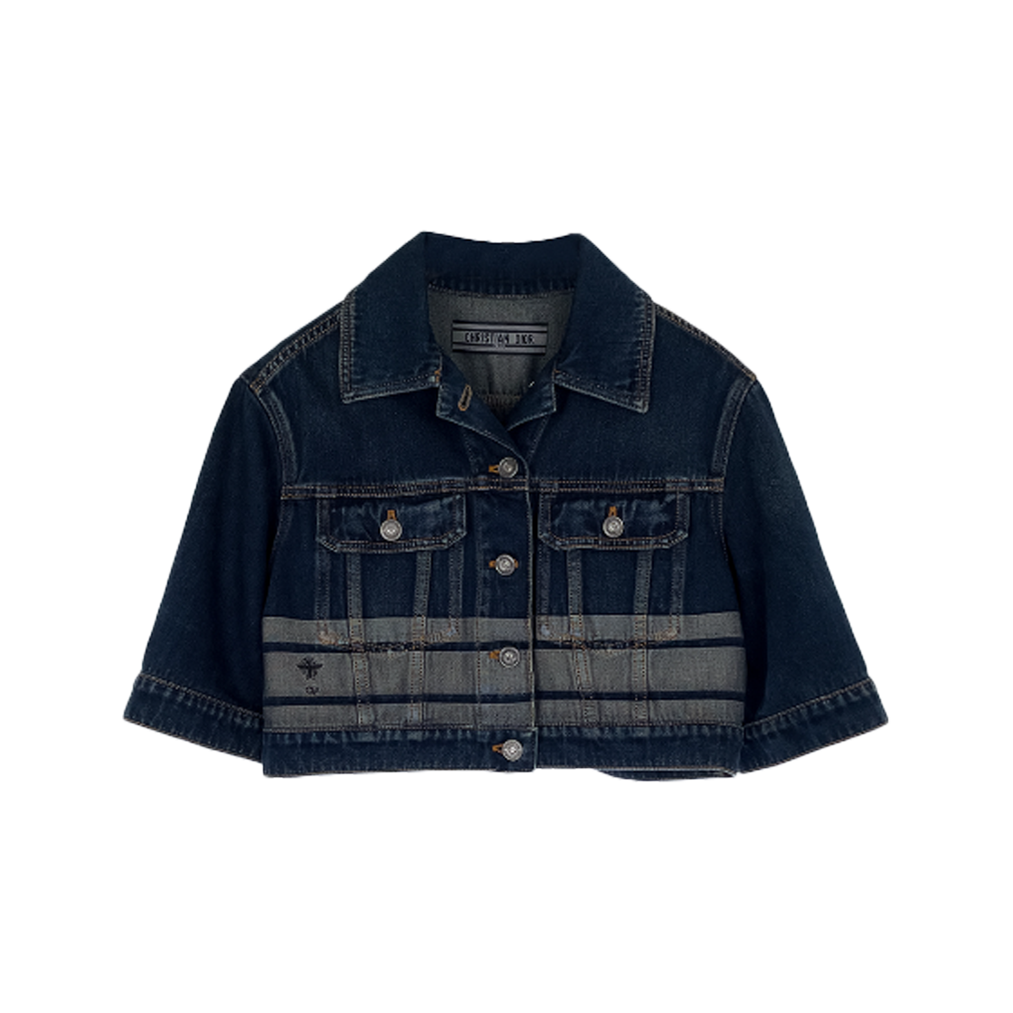 디올 23FW 크롭 데님 꾸뛰르 숏슬리브 자켓 34 블루(Dior 23FW Crop Denim Couture Short Sleeve Jacket 34 Blue)