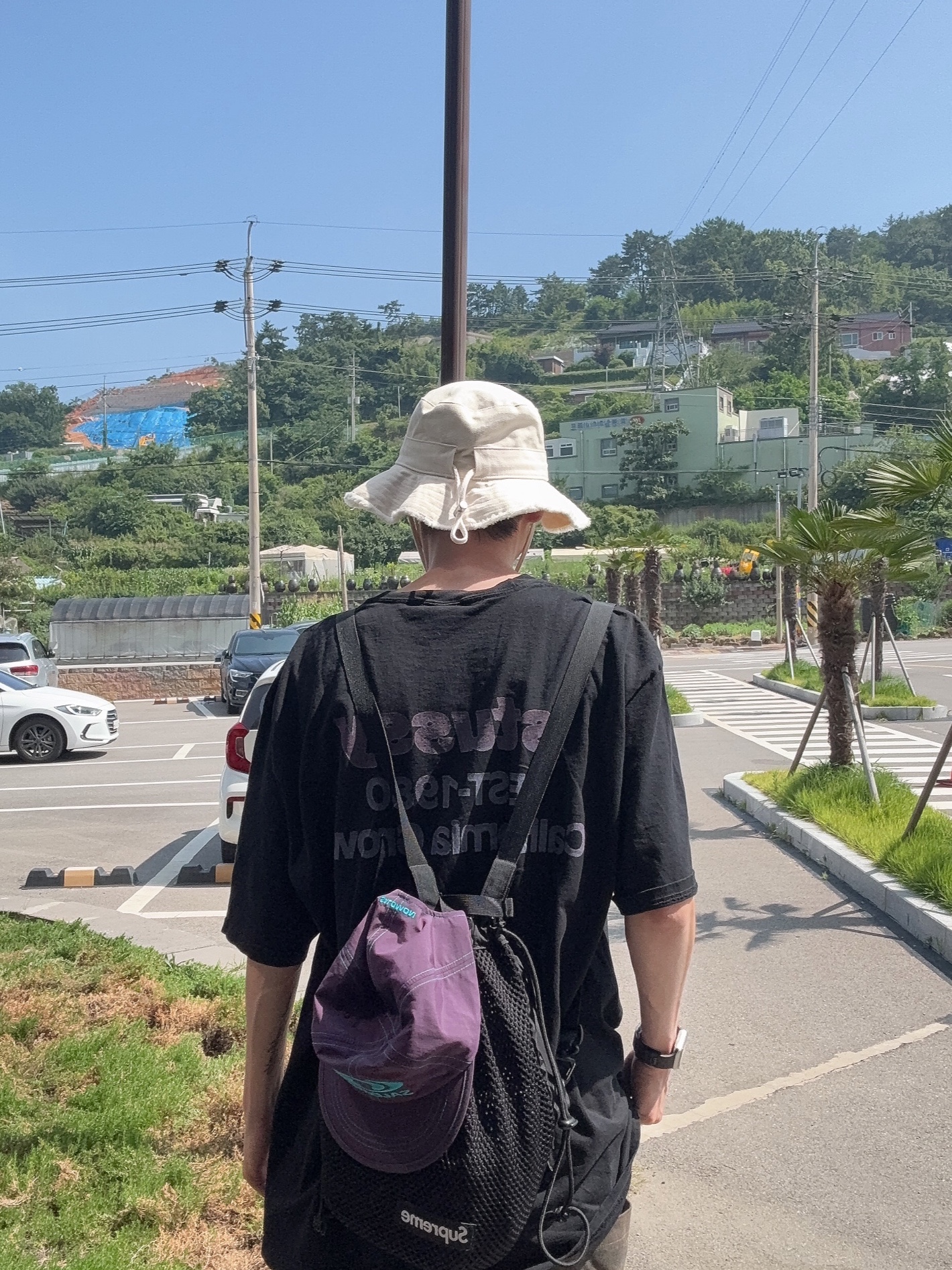 Adidas Yeezy Slide Bone 2022/2023, SLOW RECORD HOUSE Carpenter Bermuda Wide Camo Pants Vintage Green 착용 스타일 - 4