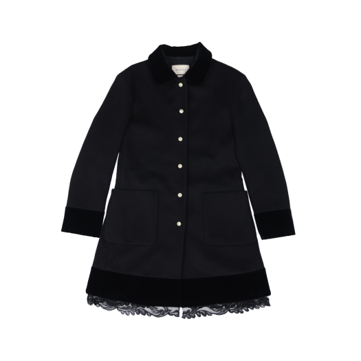 ITCJUCPB32FI GUCCI Lace Coat Wool Black