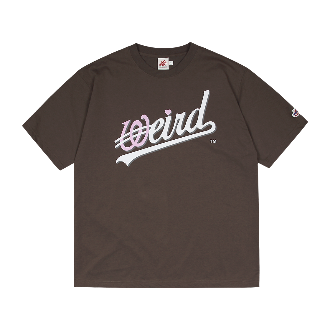 위얼드월드 베이직 웨이브로고 티셔츠 브라운(Weird World Basic Wave Logo T-shirt Brown)