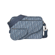 Dior Saddle Triple Pouch Oblique Jacquard Blue