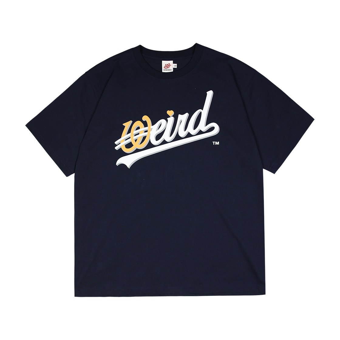 위얼드월드 베이직 웨이브로고 티셔츠 네이비(Weird World Basic Wave Logo T-shirt Navy)