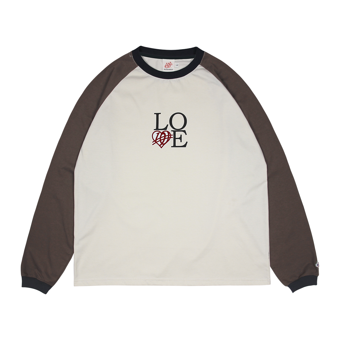 위얼드월드 러브 래글런 롱슬리브 아이보리(Weird World Love Raglan Long Sleeve Ivory)