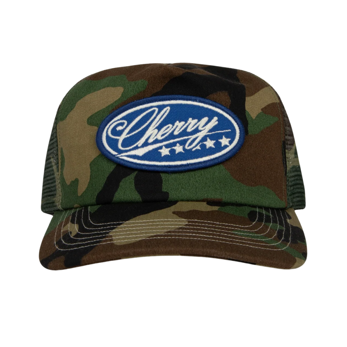 체리 LA 파이브 스타 카모 메쉬 트러커 햇 카모(Cherry LA Five Star Camo Mesh Trucker Hat Camo)