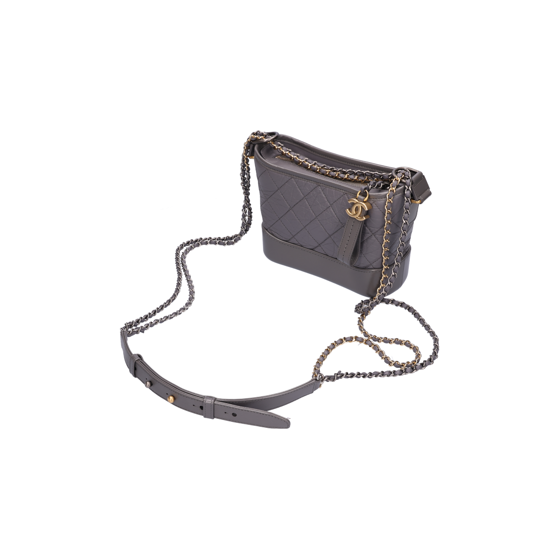 샤넬 A91810 가브리엘 스몰 호보백 카프스킨 그레이(CHANEL Gabrielle Small Hobo Bag Calfskin Grey) - 5