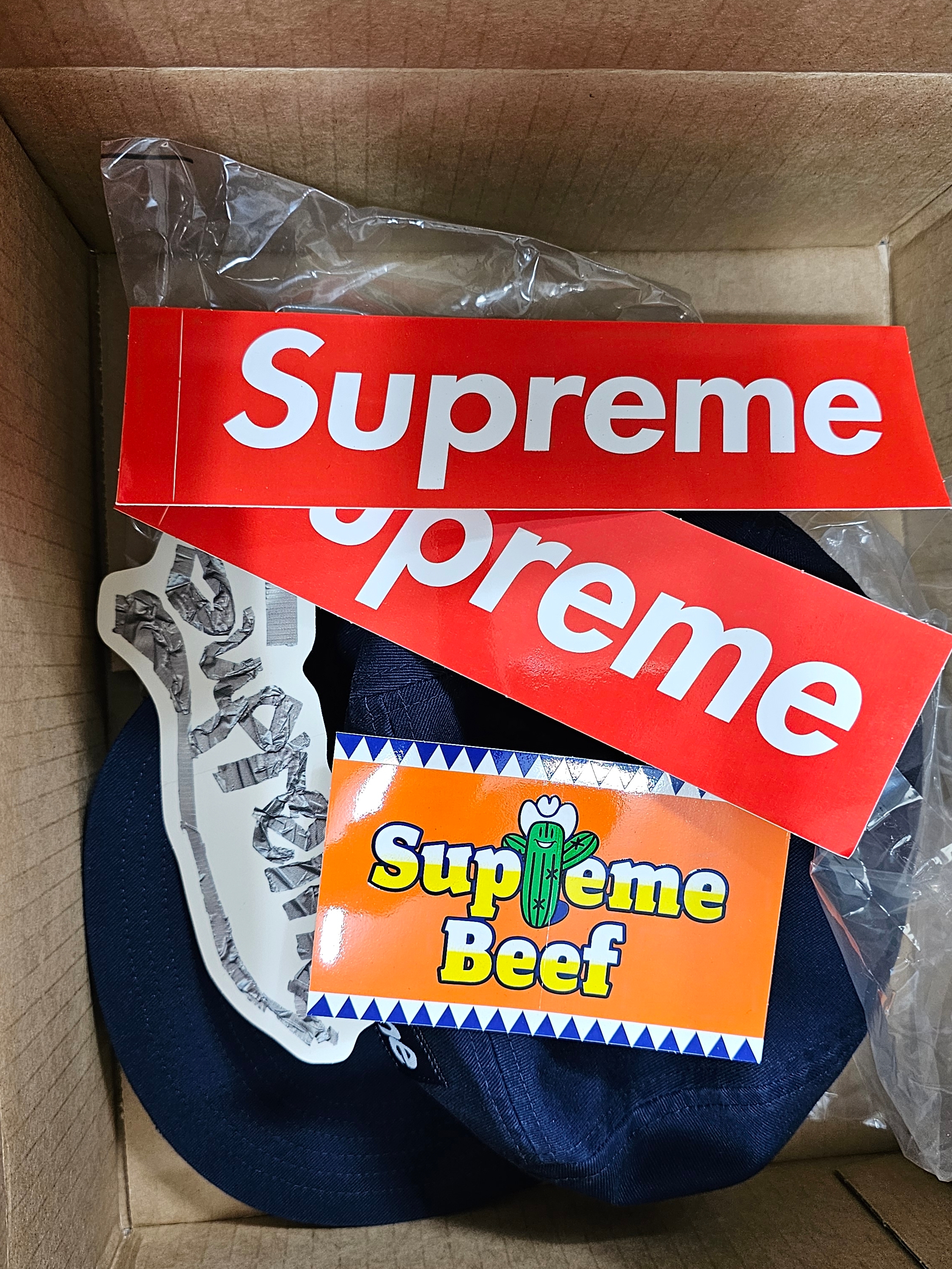 Supreme Reversible Terry Camp Cap Navy - 25SS 착용 스타일 - 4