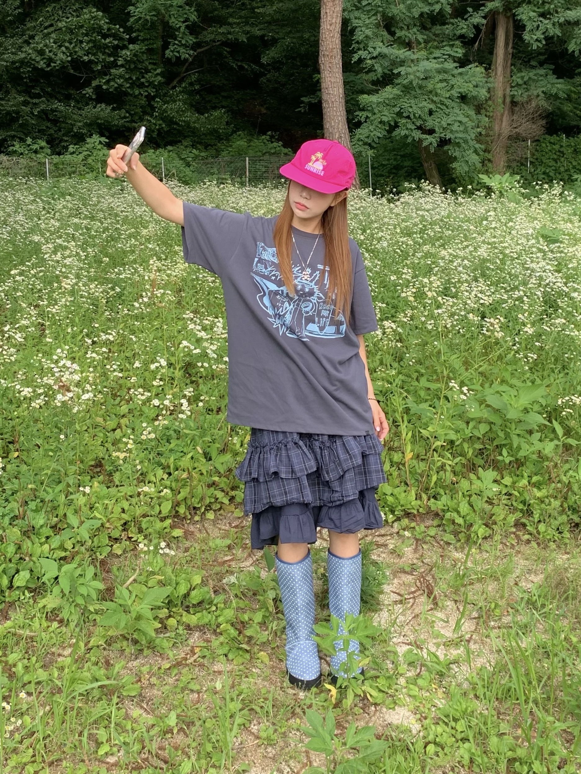 [KREAM 단독] Safarispot Basic Safari Dots Rain Boot Indigo 착용 스타일