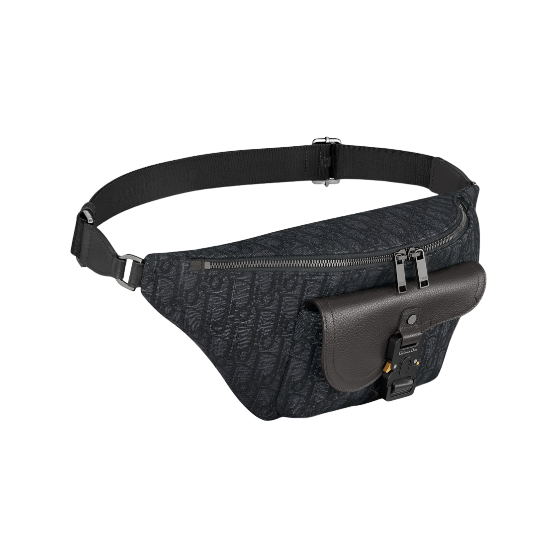 디올 새들 벨트 백 오블리크 자카드 그레인드 카프스킨 블랙(Dior Saddle Belt Bag Oblique Jacquard Grained Calfskin Black) - 2