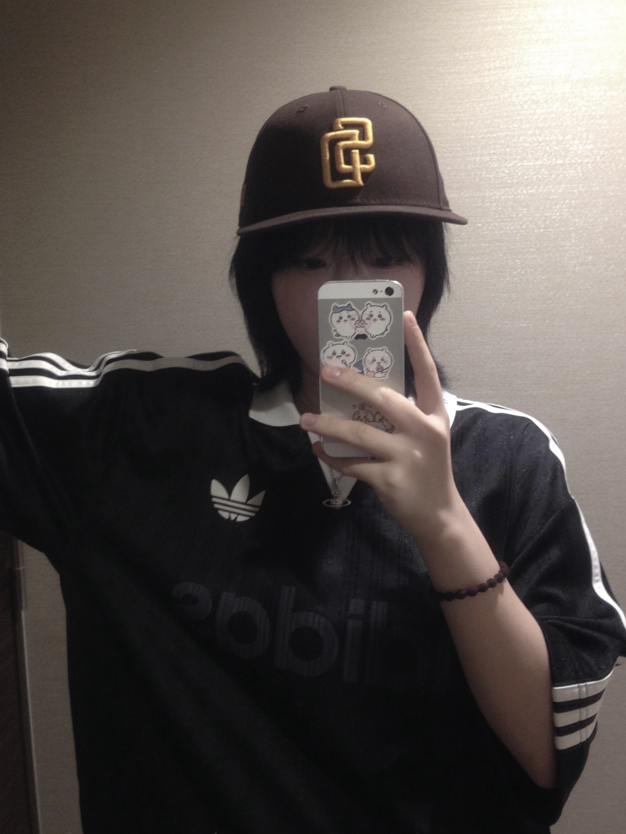 New Era MLB Authentic San Diego Padres Game Brown, Adidas Originals Collared Goalie Top Black - KR Sizing 착용 스타일 - 1