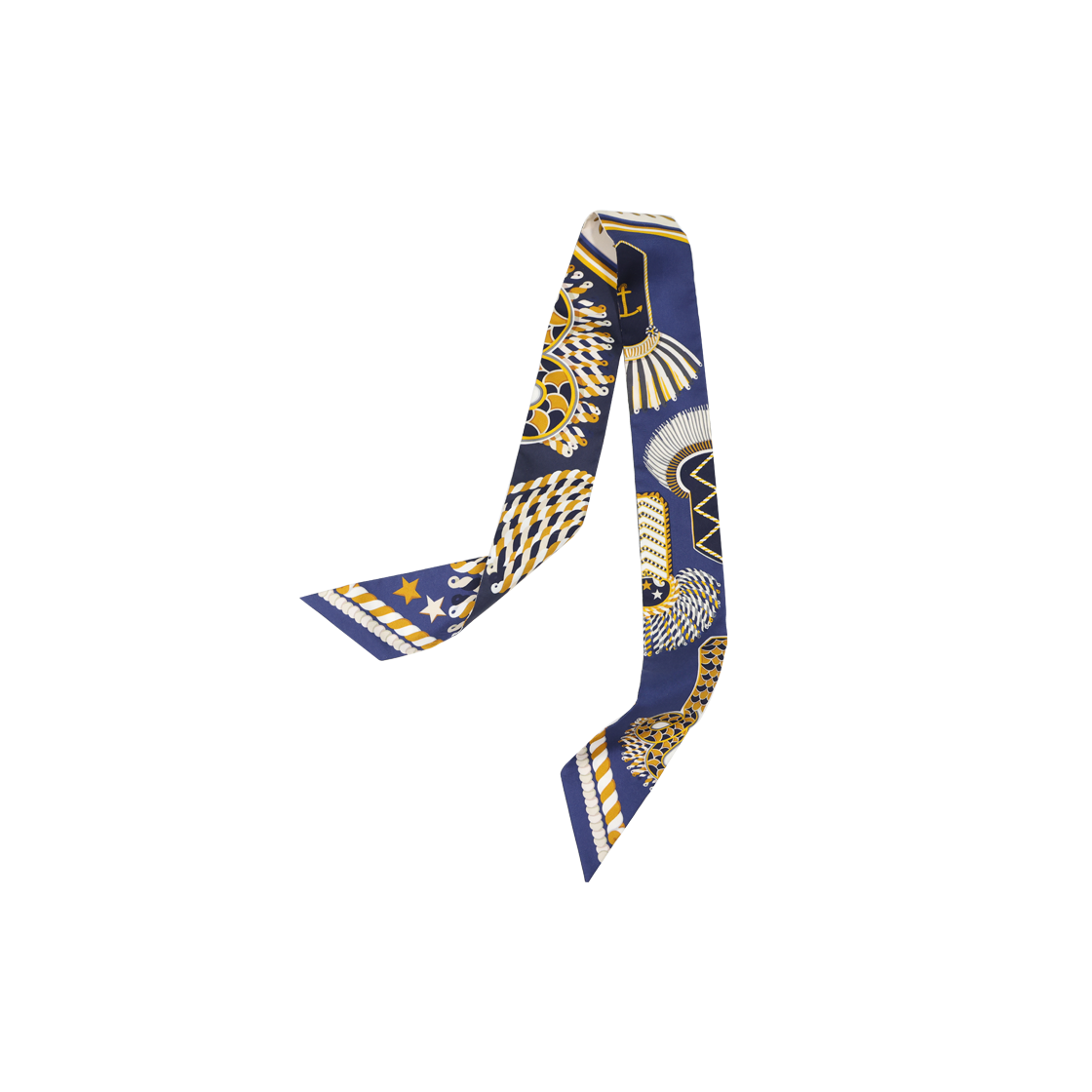 ITSJ2A2GHGLO HERMES Epaulettes de Gala Twilly Marine Gold Blanc - #5