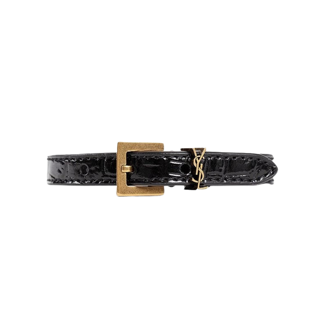 생로랑 카산드라 로고 벨트 브레이슬릿 블랙(Saint Laurent Cassandre Logo Belt Bracelet Black)