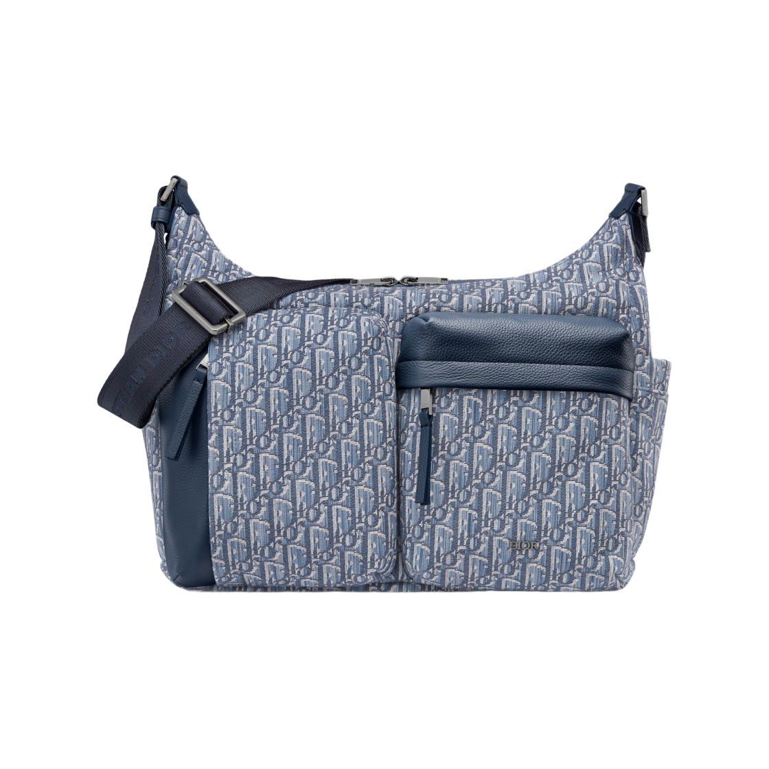 디올 미디움 라이더 소프트 호보백 오블리크 자카드 그레인드 카프스킨 블루(Dior Medium Rider Soft Hobo Bag Oblique Jacquard Grained Calfskin Blue) - 1