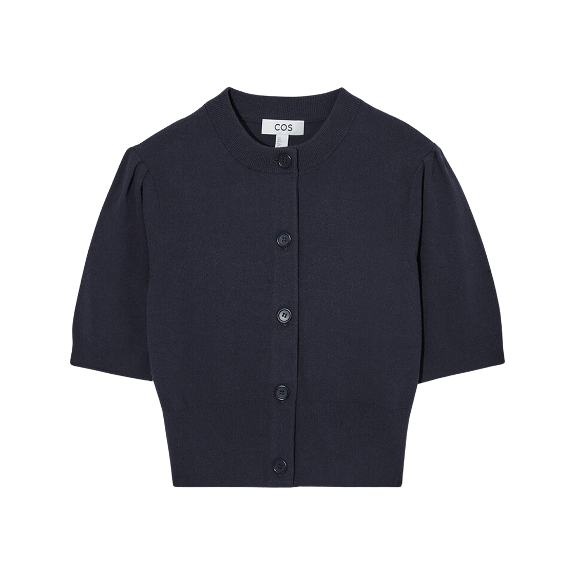 (W) 코스 크롭 숏슬리브 가디건 네이비((W) COS Cropped Short Sleeved Cardigan Navy)