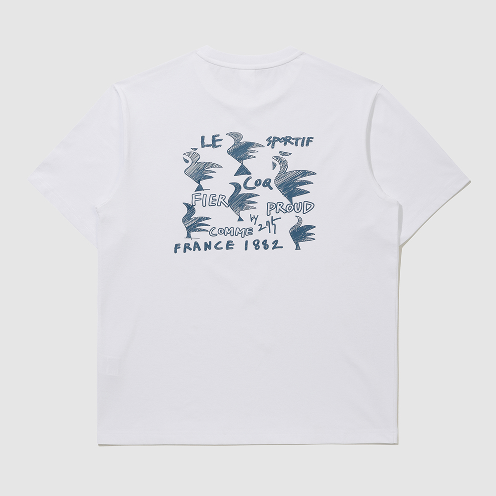르꼬끄 스포르티브 르꼬끄X275C 유니 빅루스터 반팔티 - 화이트(QQ323XRS73)(le coq sportif LCS x 275c Collaboration Unisex back graphic t-shirts Off-White) - 3