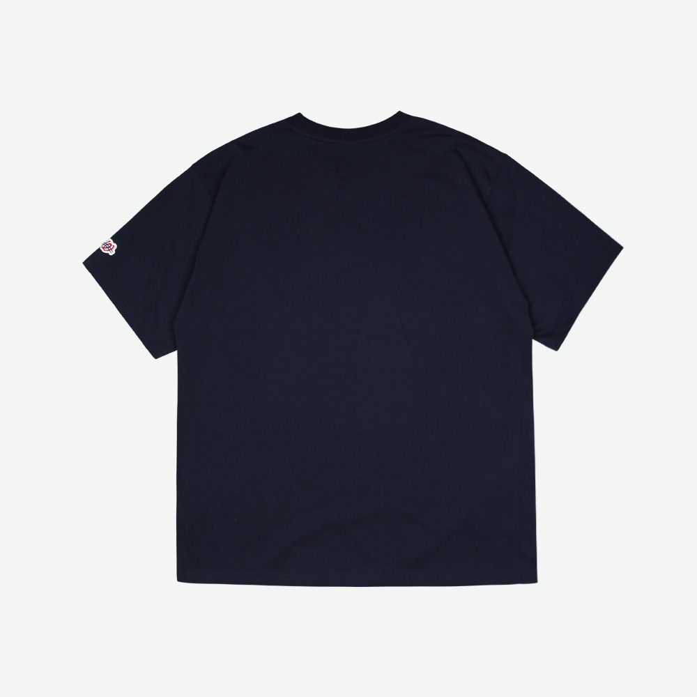 위얼드월드 베이직 웨이브로고 티셔츠 네이비(Weird World Basic Wave Logo T-shirt Navy) - 2