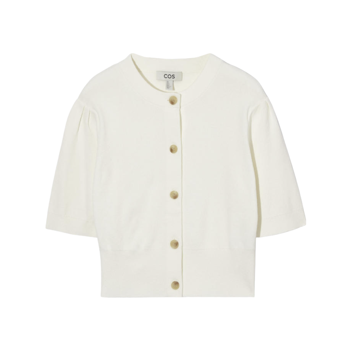 (W) 코스 크롭 숏슬리브 가디건 크림((W) COS Cropped Short Sleeved Cardigan Cream)