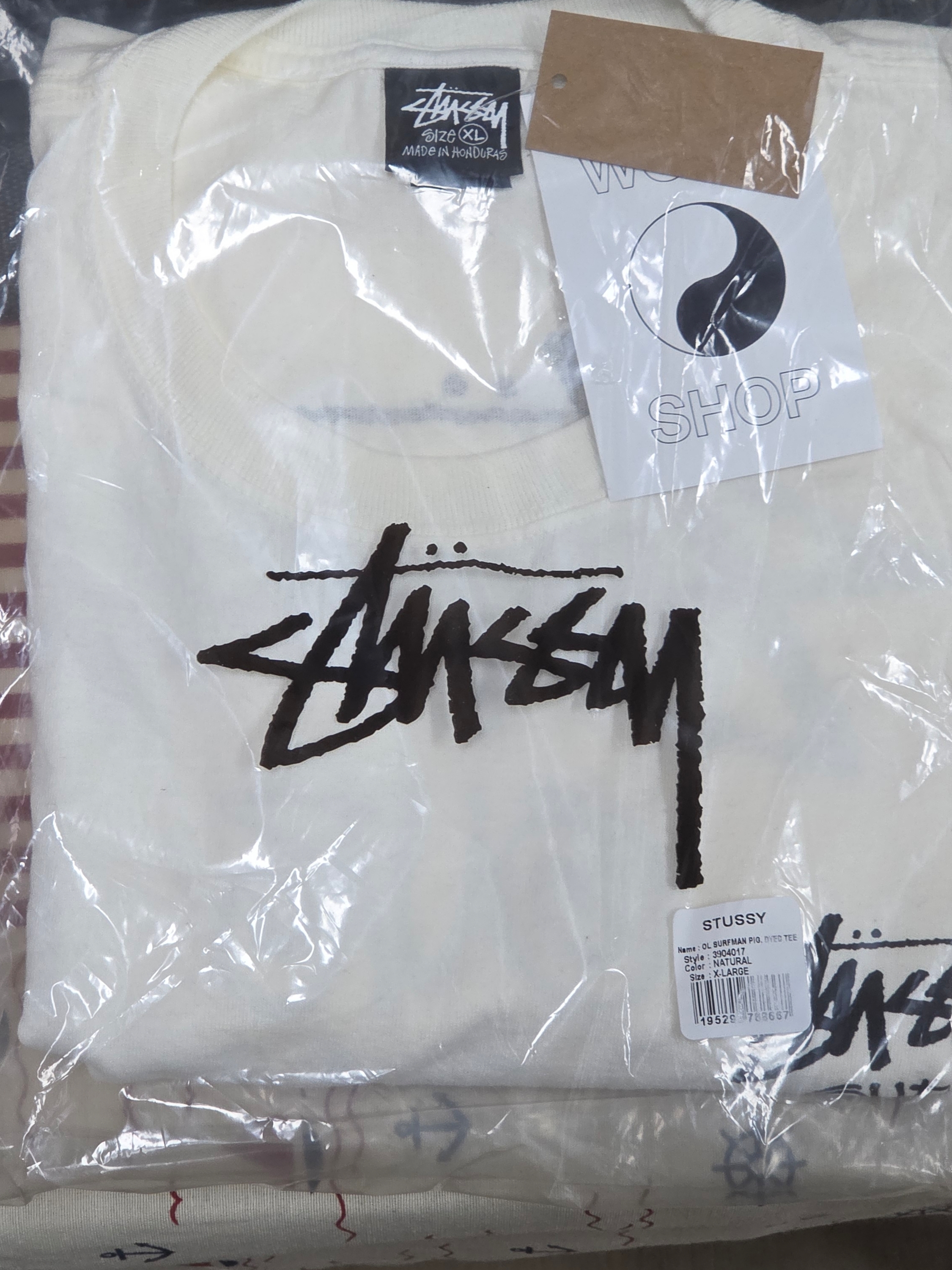 Stussy x Our Legacy Surfman Pigment Dyed T-Shirt Natural 착용 스타일