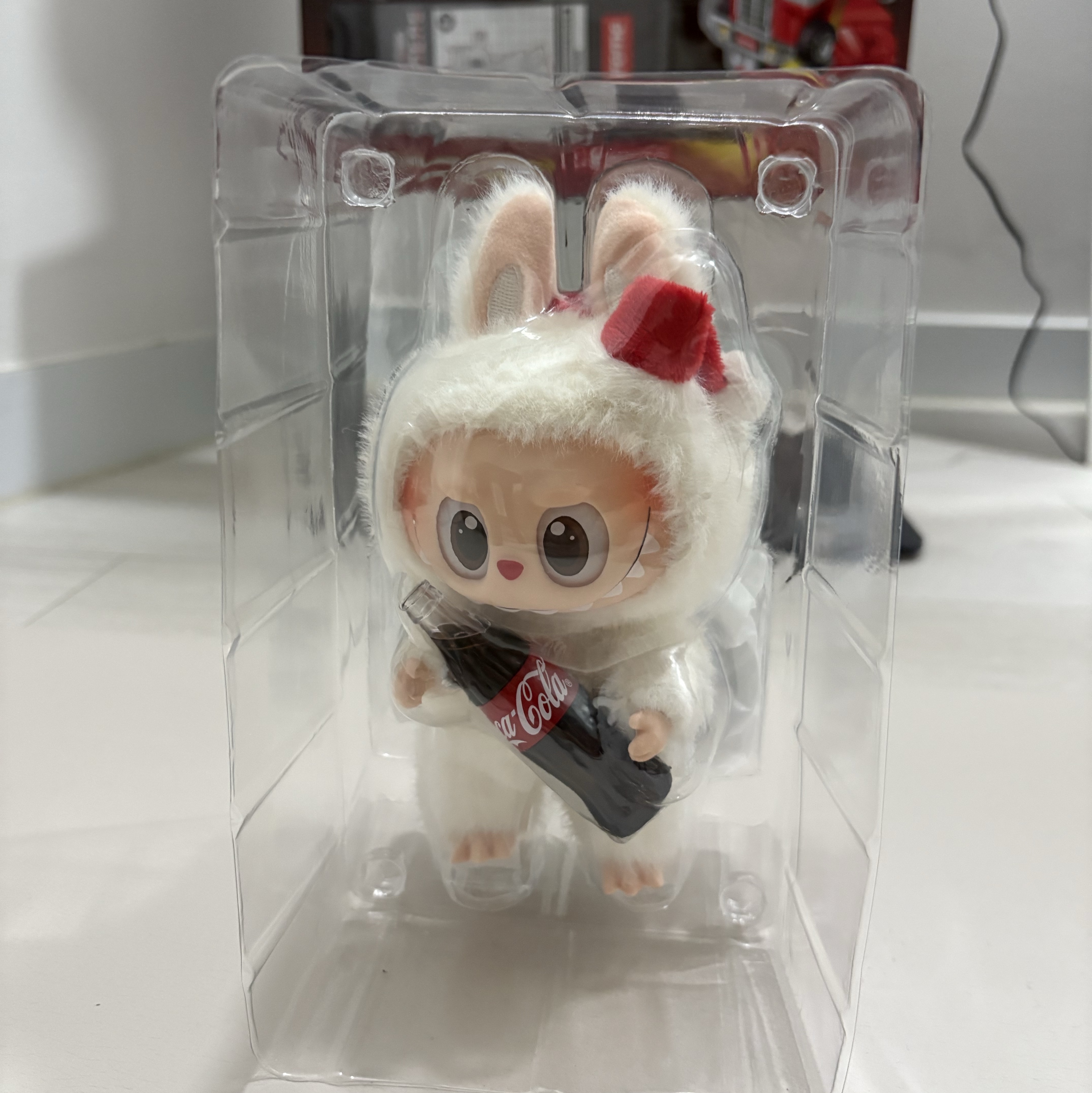 Pop Mart Labubu Coca Cola Series Surprise Shake Keyring (Opened Case), Supreme x Transformers G1 Optimus Prime Figure Red - 25SS (Korean Ver.) 착용 스타일 - 1