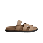 (W) Hermes Chypre Sandal Suede Goatskin & Beige Sable