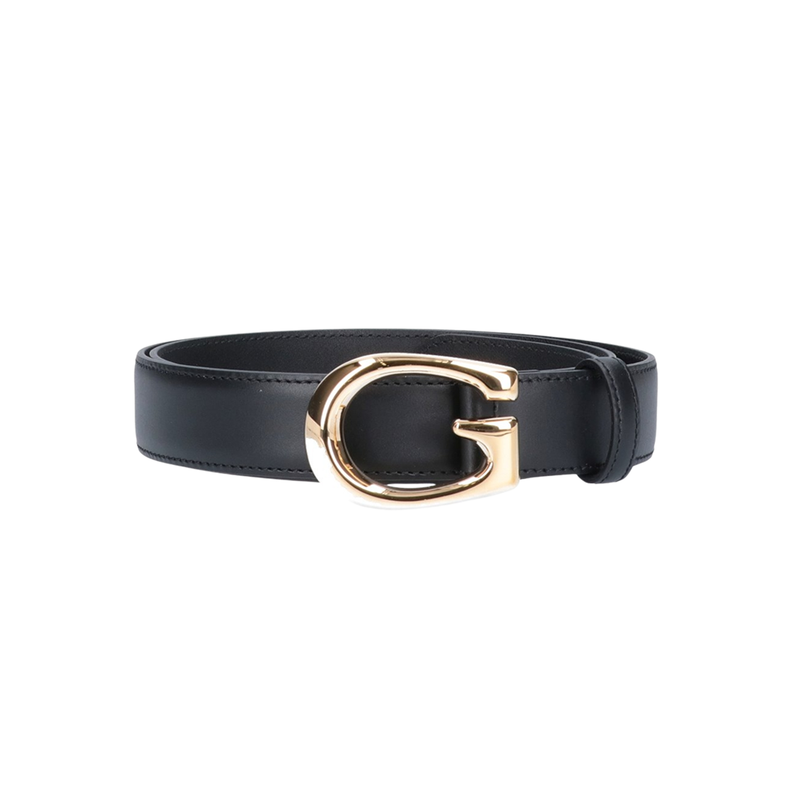 655566-BGH0G-1000 Gucci Thin Leather Belt with G Buckle Black