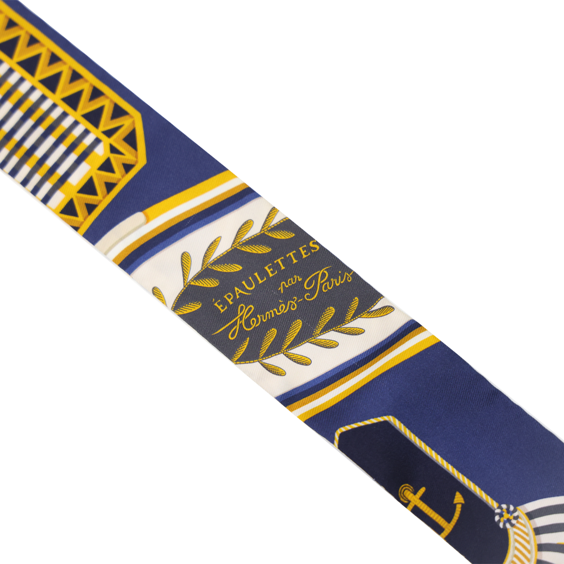 ITSJ2A2GHGLO HERMES Epaulettes de Gala Twilly Marine Gold Blanc - #4
