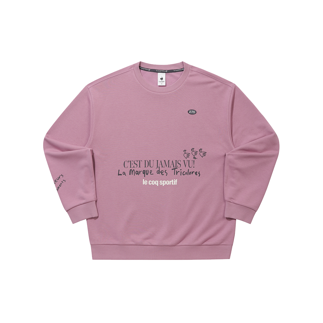 르꼬끄 스포르티브 르꼬끄X275C 레터 루스터 맨투맨 - 핑크(QQ323XFS72)(le coq sportif LCS x 275c Collaboration Unisex graphic Sweatshirt Soft Pink) - 1