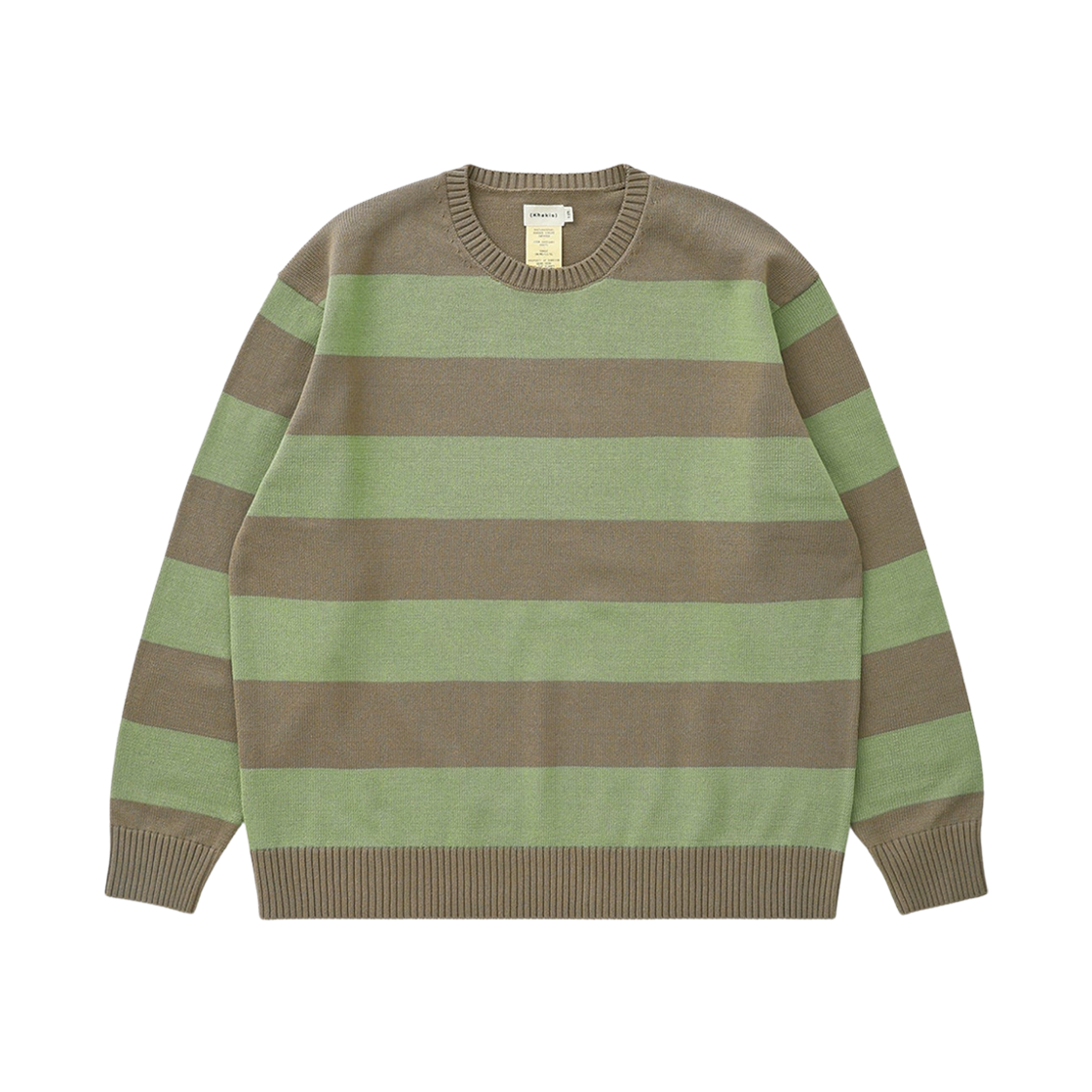 카키스 보더 스트라이프 스웨터 세이지 그린(Khakis Border Stripe Sweater Sage Green)