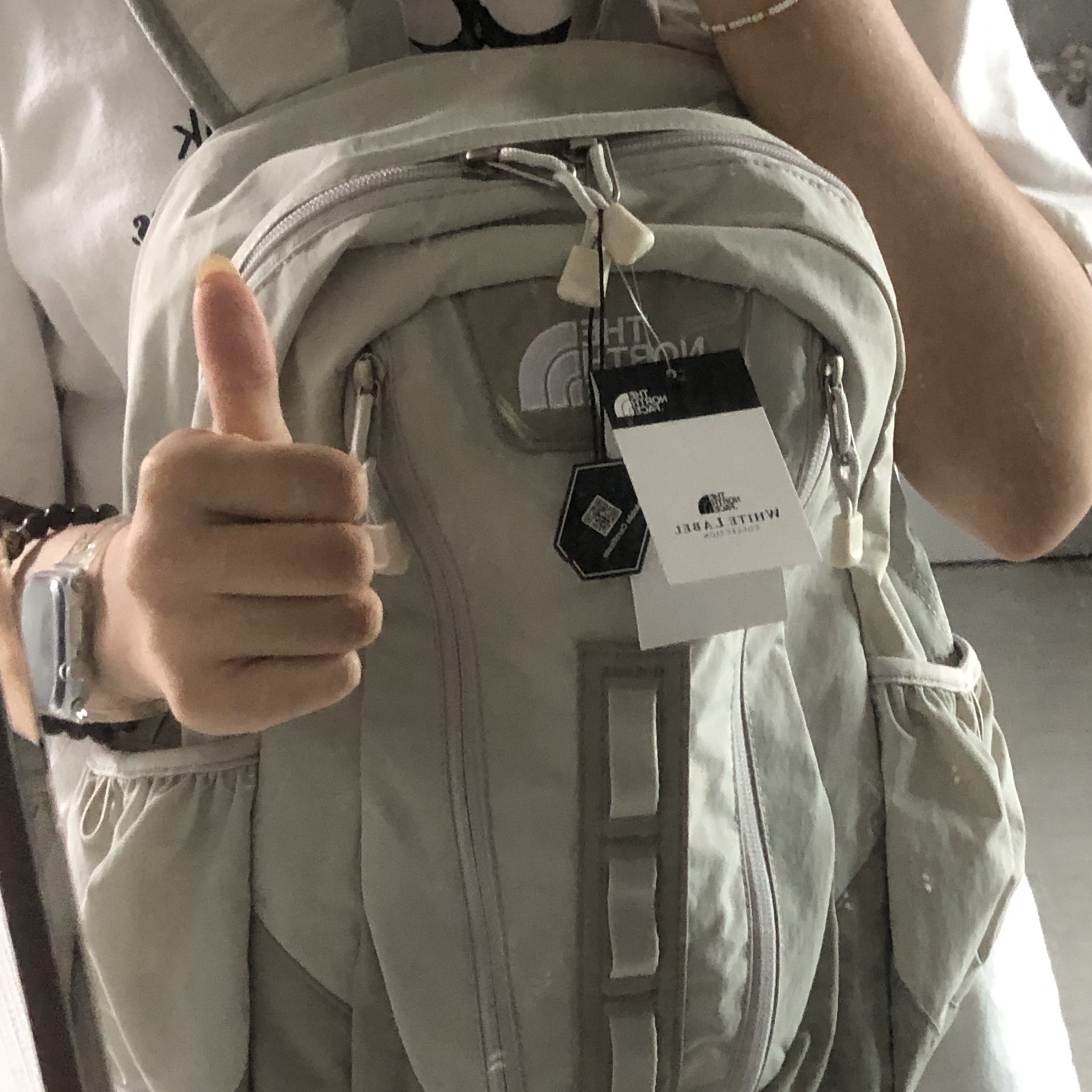 The North Face White Label WL Mini Shot White Sand 착용 스타일 - 1