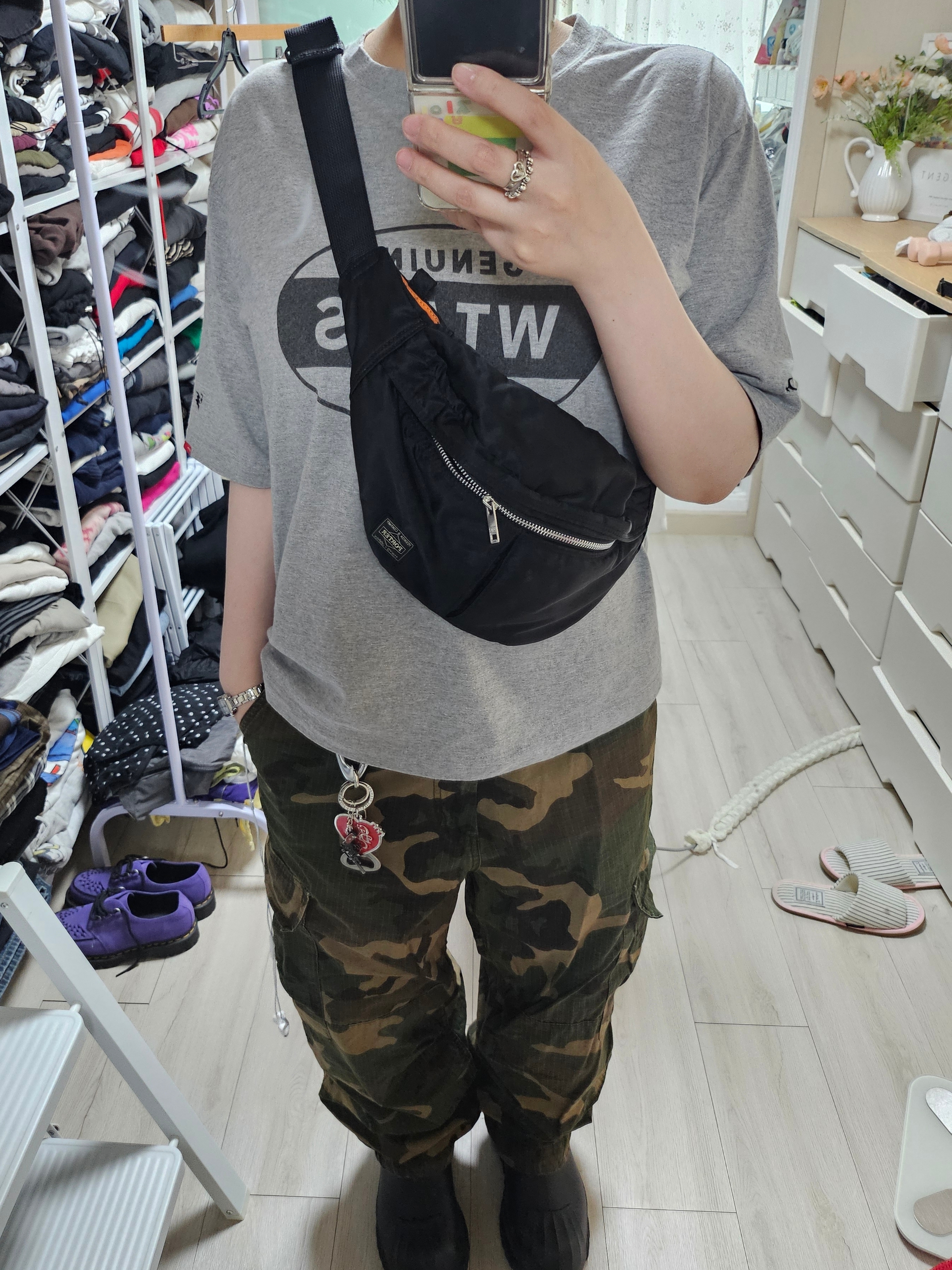 Porter Tanker Waist Bag L Black, Supreme Bottle Opener Keychain Silver - 24FW 착용 스타일